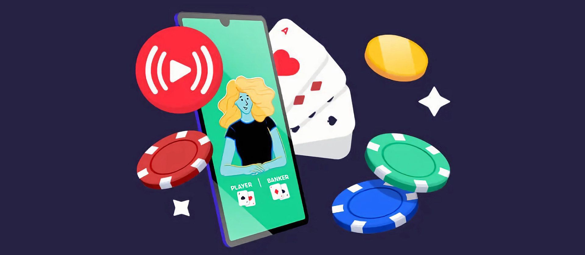 Baccarat with a live dealer in online casino in Canada.